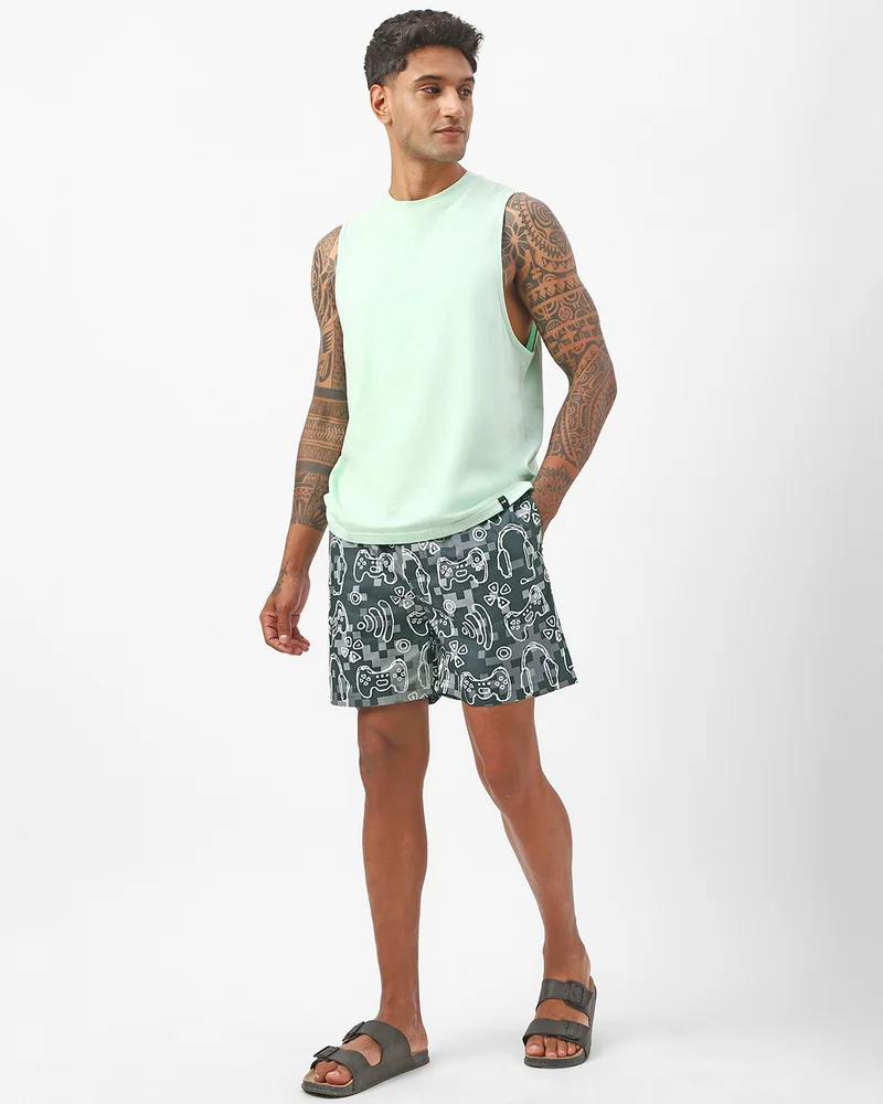 Bewakoof  Men's Grey Gamer All Over Printed Boxers for Men | Best Price UAE